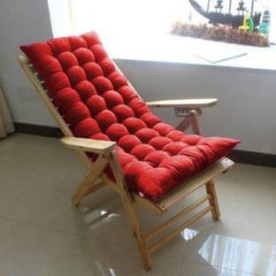 Relaxfeel red chair pad Microfibre Solid Chair Pad Pack of 1
