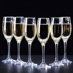 promise plus group (Pack of 6) pp-13-1 Classic Tulip Champagne and Wine Glass 180ml Glass Set Wine Glass