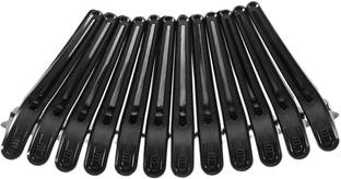 shri kanth art Hair Styling Sectioning Plastic Hair Clips Use in Parlor, Saloon and Home Use For Men and Women (Black, 12Pcs) Hair Clip