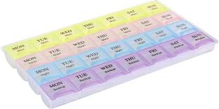 BONBURY 28 Days 4 Weeks for 7 Days Pill Medicine Box Organizer for Vitamins Tablets Medicine Dispenser