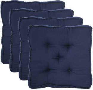KUBER INDUSTRIES Microfibre Chair Pad Pack of 4 Solid