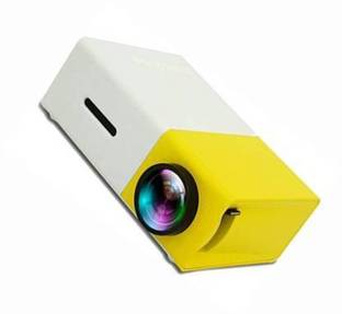 NXXTTNK YG300 400LM Portable Mini Home Theater LED Projector with Remote Controller, Support HDMI, AV, SD, USB Interfaces Portable Projector (Yellow, White) Portable Projector (600 lm) Portable Projector
