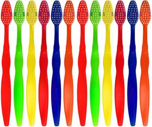 aquawhite Smart Clean Bristles Pack of 12. Health & Personal Care Medium Toothbrush