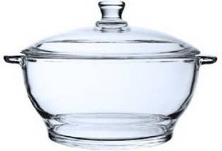 skyhaven Glass Storage Bowl Glass Bowl with Lid, 2500 ML Glass Serving Bowl (Clear, Pack of 1) Glass Storage Bowl (Clear, Pack of 1)