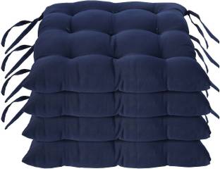 KUBER INDUSTRIES Microfibre Chair Pad Pack of 4 Solid