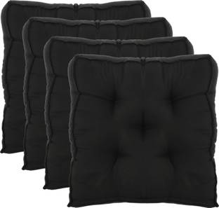 KUBER INDUSTRIES Microfibre Chair Pad Pack of 4 Solid