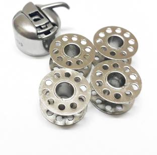 IKIS Sewing Machine Bobbins & Bobbin Outer case for Home/Shop Sewing Machine for Singer/Usha/Sapna/Merit/Brother/Rajesh, etc. Sewing Kit Bobbin Case