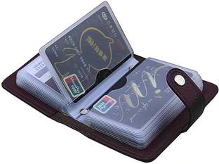 Flipkart SmartBuy Brown 28 Slots Leather Business 24 Card Holder