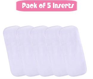 GRAYSEE High Quality 4 Layer White Cotton Microfiber Insert Liner Reusable Washable Cotton Diaper Nappy Inserts for Baby Cloth Diapers, 4 Layer White Inserts Liners Natures Cloth Diaper Liner - S - M