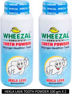 WHEEZAL HEKLA LAVA TOOTH POWDER WITH CALENDULA 100 gm BOTTLE - (PACK OF 2)
