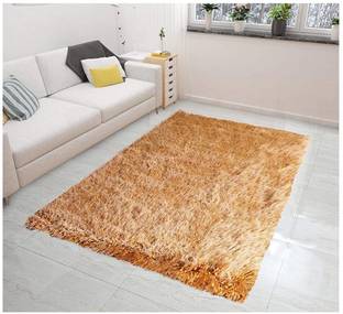 RM Handloom Gold Polyester Carpet