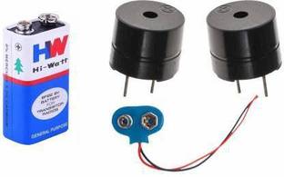 gobagee DIY Pizo Buzzer With Hi-Wi 9V Battery & Connector, Combo Of 4 Electronic Components Electronic Hobby Kit Electronic Components Electronic Hobby Kit
