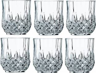 KITCHENQUEEN (Pack of 6) 1 350ml diamond glass 6 Glass Set Whisky Glass