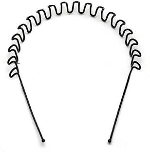 Shiv Zigzag Wave Black Metal Unisex Hairband Zig Zag Hair Band For Men And Women Head Band