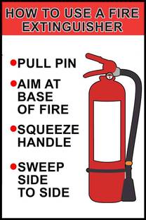 How To Use A Fire Extinguisher Waterproof Vinyl Sticker Poster || (24X18 inches) can1680-2 Fine Art Print