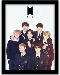 BTS Bangtan Boys Wall Frame | BTS BAND MEMBERS Framed Wall Poster Paper Print