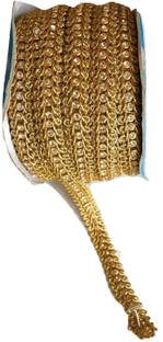 XLDreams 9 Meter Gold Stone Lace for designing Blouse back/front/dress Cotton Blend Saree Falls