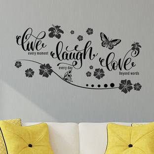 Asian Paints 58 cm Live Laugh Love' Vinyl Wall Sicker Removable Sticker