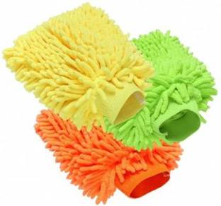 poksi microfiber Duster Wet Dry Cotton Cleaning Cloth Wet and Dry Glove Set
