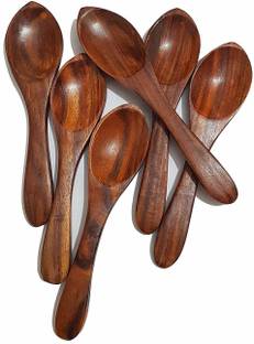 manzees Manzees Wooden Small spoon, Tea, Salad, Ice-cream, Soup spoons Wooden Soup Spoon, Ice-cream Spoon, Tea Spoon, Coffee Spoon, Salad Spoon, Dessert Spoon Set