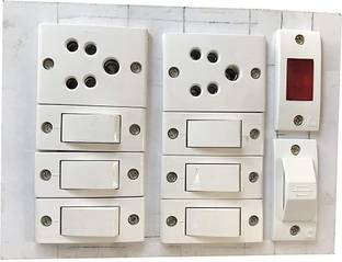 ताज Electric Wooden Switch Board (6 Switches,2 Sockets,1 Indicator,1 Fuse) 2 सॉकेट सर्ज रक्षक
