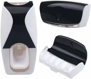 SALESOCTOPUS Automatic Toothpaste Dispenser Toothpaste Tooth Brush Holder Plastic Toothbrush Holder (Multicolor, Wall Mount) Plastic Toothbrush Holder (Multicolor, Wall Mount) Plastic Toothbrush Holder