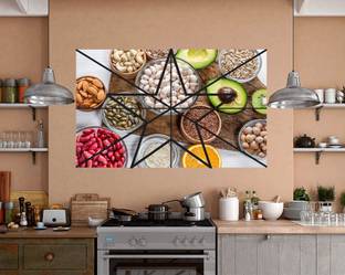 GLOBAL GRAPHICS 80 cm Dry fruit collation kitchen water,oil,Scretchproofe wallpaper/wallposter multicolor- kitchen wall covering area(80x50cm) Removable Sticker