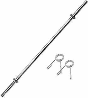 Swa Mi 5 FT Straight Bar (19mm) for Biceps & Bench Press Exercises with 2 Locks Weight Lifting Bar