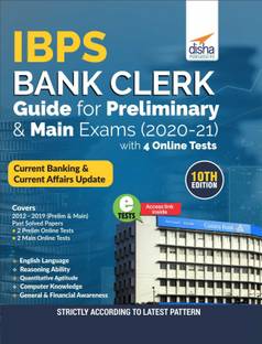 Ibps Bank Clerk Guide for Preliminary & Main Exams 2020-21 with 4 Online Tests