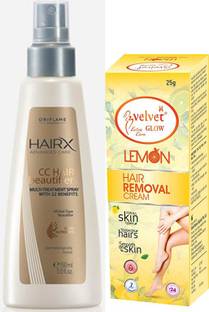 Oriflame Sweden Advanced Care CC Hair Beautifier Multi Treatment Spray With 22 Benefits-150ml & velvet hair removal cream 25g