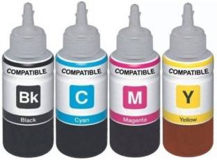 ARK Refill Ink For Use In Canon PIXMA MG3070s All-In-One Printer 100 ML Black + Tri Color Combo Pack Ink Bottle