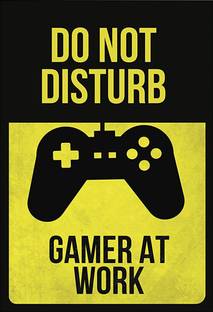 Gamer at Work Paper Print