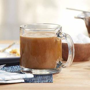 FABINDI Pack of 6 Glass Imported New Design Clear Glass Tea Cup Mug 200 ml Set of 6