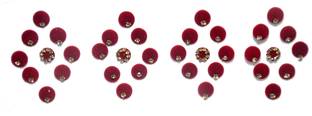 poksi bindi for women girls Red, Gold Bindis (velvet) 36 bindis women Red Bindis