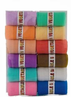 EON KITCH -Brand of Happiness Fridge Vegetable and Fruit Reusable Net Bag Pack of 12 Grocery Bags (Multicolor) Pack of 12 Grocery Bags