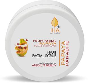 IHA Papaya Panache Facial Scrub - Herbal Fruit Face Scrub, Tan Removal, Exfoliation and Depigmentation for Glowing Skin - Skin Moisturising Face Scrub for Women, Normal to Dry Skin - 500G Scrub