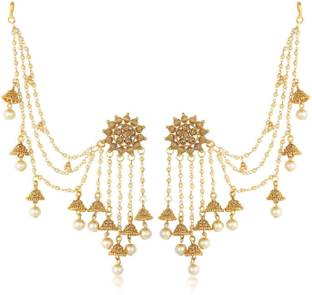 Sukkhi Bahubali Flower Designer Gold Plated Long Chain for Women Pearl Alloy Jhumki Earring