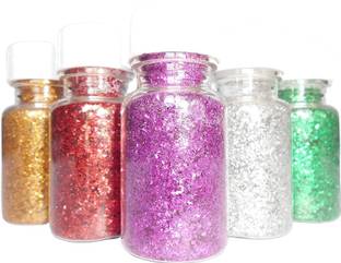 Rudra Glitter Dust Powder/Sparkle (Pack of 12, Multicoloured) For DIY, Art & Craft and Other Fun Activities