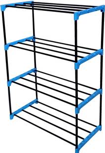 nandeshwari Bookshelf multipurpose utility rack 4 Light blue Metal Open Book Shelf