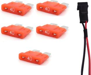 PBROS 5 Pieces 40 AMP Blade Fuse with fuse holder 12V Plastic Ceramic Blade Fuse box 5 Pieces 40 AMP Blade Fuse with fuse holder 12V Plastic Ceramic Blade Fuse box Electrical Fuse