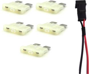 PBROS 5 Pieces 25 AMP Blade Fuse with fuse holder 12V Plastic Ceramic Blade Fuse box 5 Pieces 25 AMP Blade Fuse with fuse holder 12V Plastic Ceramic Blade Fuse box Electrical Fuse