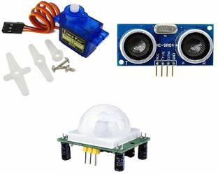TRUSTECH SG90 Servo Motor, PIR Sensor and Ultrasonic Sensor | Robotics Project compatible with Ar-duino Electronic Components Electronic Hobby Kit