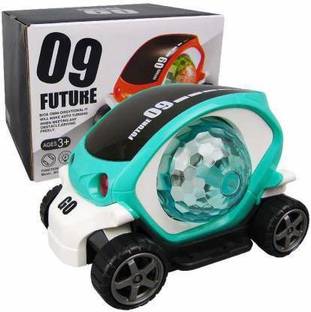 JASS COLLECTION 09 Future Musical Stunt Car Rotate 360° with Flashing Light & Music09 Electric Cars Toy for Boys Girls with Lights Music Toys Gift for 3+ Years LearningKids Toy Future 09 Go Car with Lights & Music