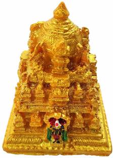 Sevenhillsstore Tirupati balaji temple clay made swarna gopuram (7 x 6 x 2.5 cm) Decorative Showpiece  -  7 cm