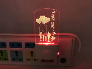 Devam art DEVAM 3D Night Lamp, Colour Changing 3D Illusion MOM DAD Night Lamp for for Bedroom/Home/Gift/Office (Size 4 Inch), Night Lamp