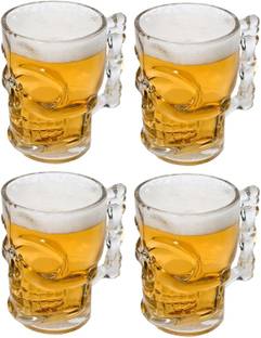 Skylo zone (Pack of 4) (Pack of-4) Home Daily Use Tableware Beer Mug, Crystal Clear Mug, 540 ml Glass Set (540 ml, Glass) Glass Set Beer Mug