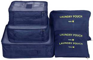 Billion 6Pcs/1Set Polyester Travel Luggage Storage Bag (43.99 cm x 30 cm x 3.99 cm, Set of 6, Dark Blue)