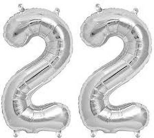 Bal samrat Solid "22" Decoration Letter Foil Balloon For Birthday/Celebration/Surprise/Wedding Party Letter Balloon Balloon