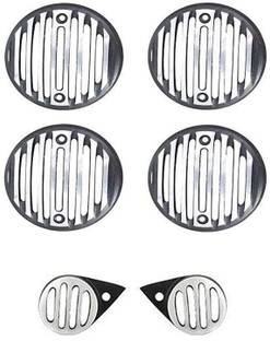 Ramanta 2 rear indicators, 2 front indicators, 2 parking lights Grills for Electra, Standard & Classic Bullets Bike Headlight Grill