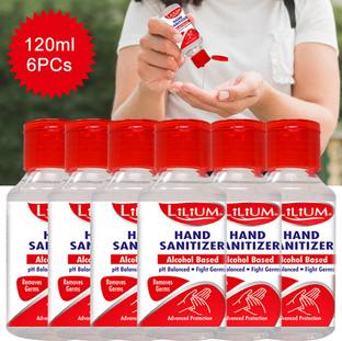 LILIUM Hand Cleanser, 120ml (Pack of 6) Hand Sanitizer Bottle